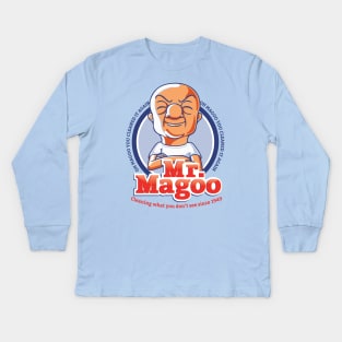 Mr. Magoo as Mr. Clean Kids Long Sleeve T-Shirt